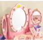 Preview: 360Home Rosa Erdbeer Kinderschminktisch Kinderfrisiertisch mit Drei Spiegeln L